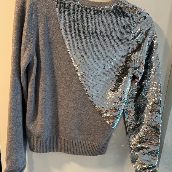 RtA Light Gray and Silver Sequin Sweater - purchased from Intermix, size XS NWT - Picture 7 of 9